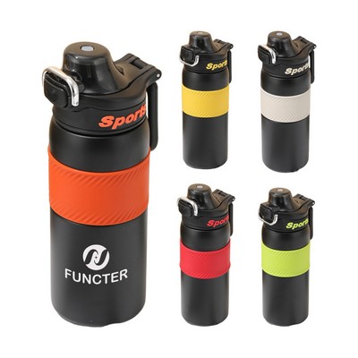 Car Tumbler Insulated Stainless Steel Water Bottle W/ Flip Lid 18 oz.
