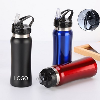 Stainless Steel Straw Sports Bottle